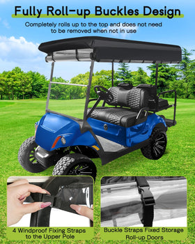 WEIMELL 600D fabric on a golf cart enclosure provides durable waterproof protection.