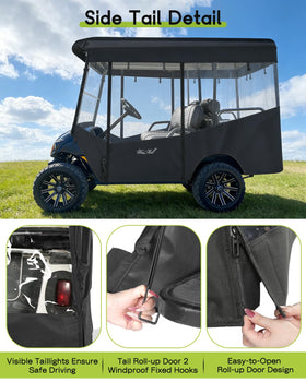 WEIMELL enclosure shown with portable storage bag for easy stowaway when not in use.