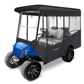 WEIMELL golf cart enclosure for Yamaha G29 with extended roof, rain protection and clear view.