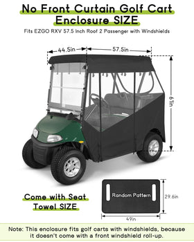 WEIMELL EZGO RXV enclosure three-sided window for unobstructed side and rear view