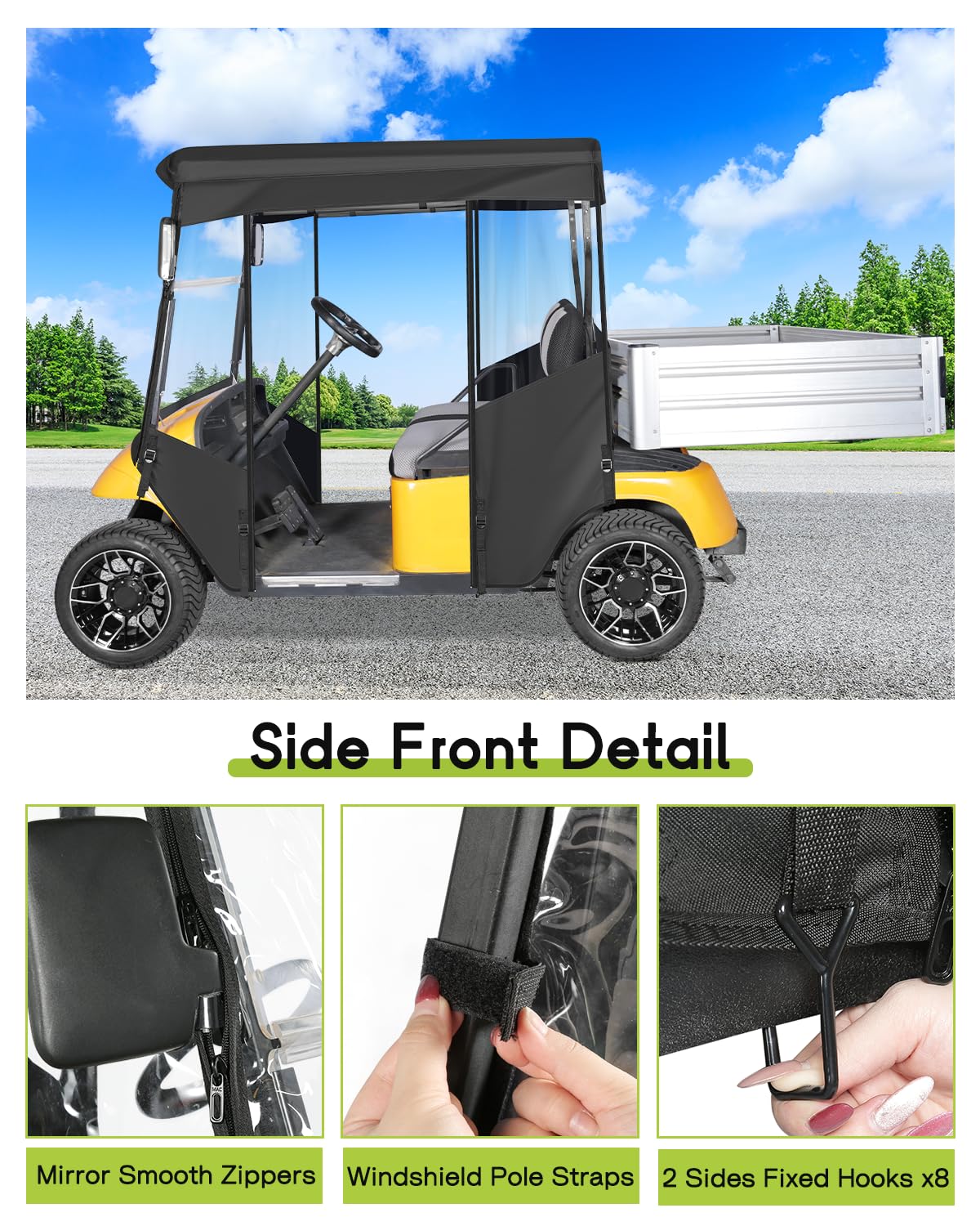 Weimell rain cover with buckle straps for cart pole stability