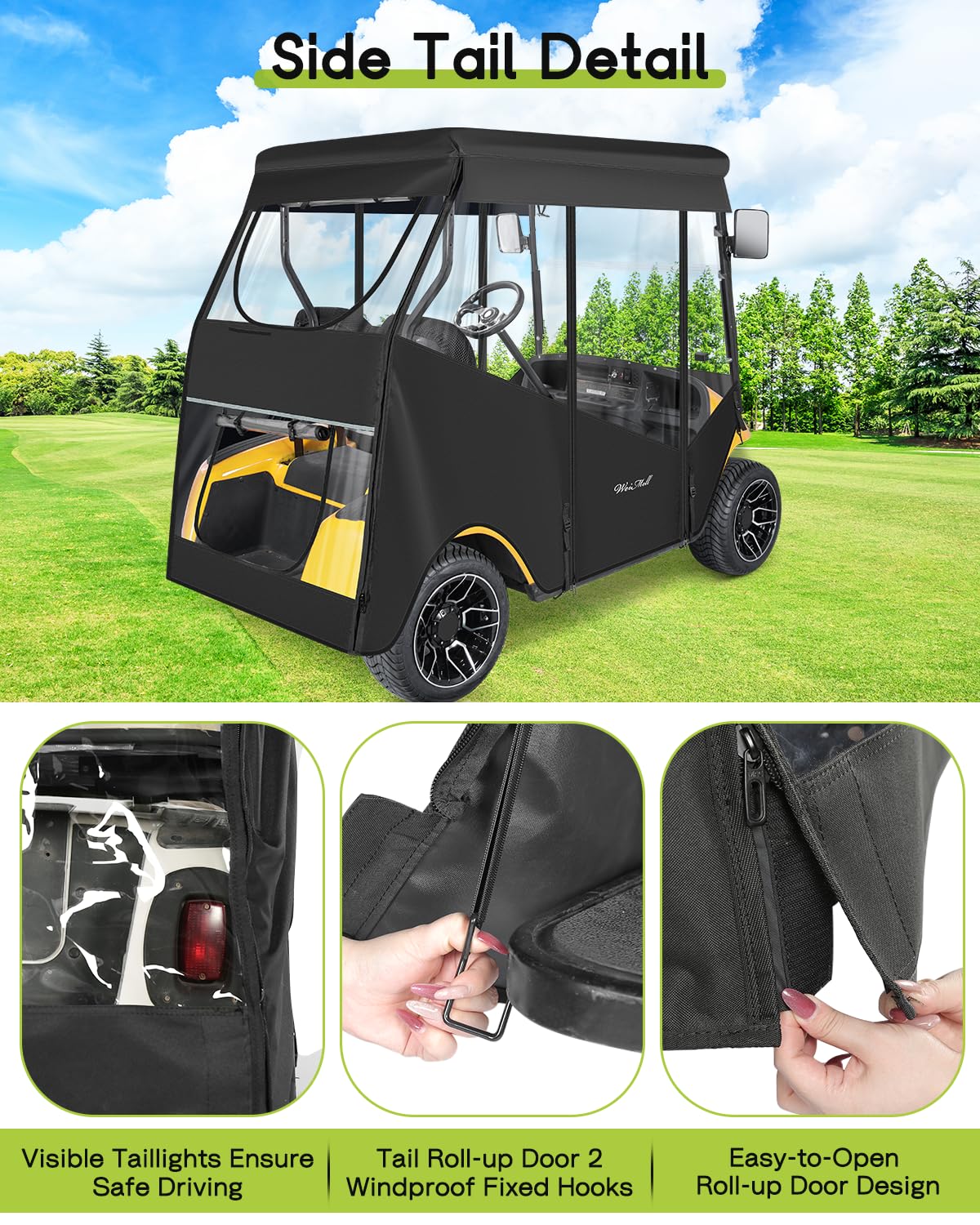 WEIMELL front rolling window for quick ventilation and entry.
