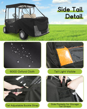 WEIMELL front windscreen roller shutter with buckles in use