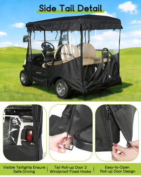 Weimell front windshield roll-up demonstrates easy ventilation.