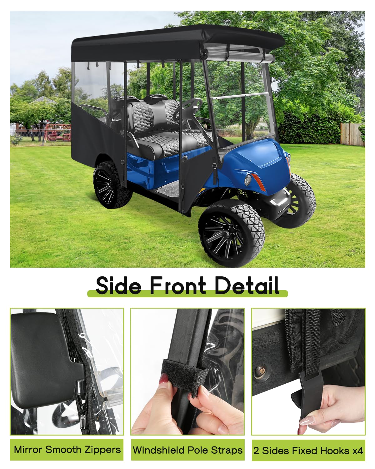 WEIMELL front windshield roll-up design offers quick access and ventilation.