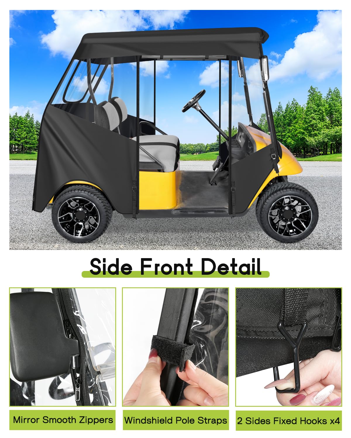 WEIMELL four clear windows deliver day and night visibility for safety.