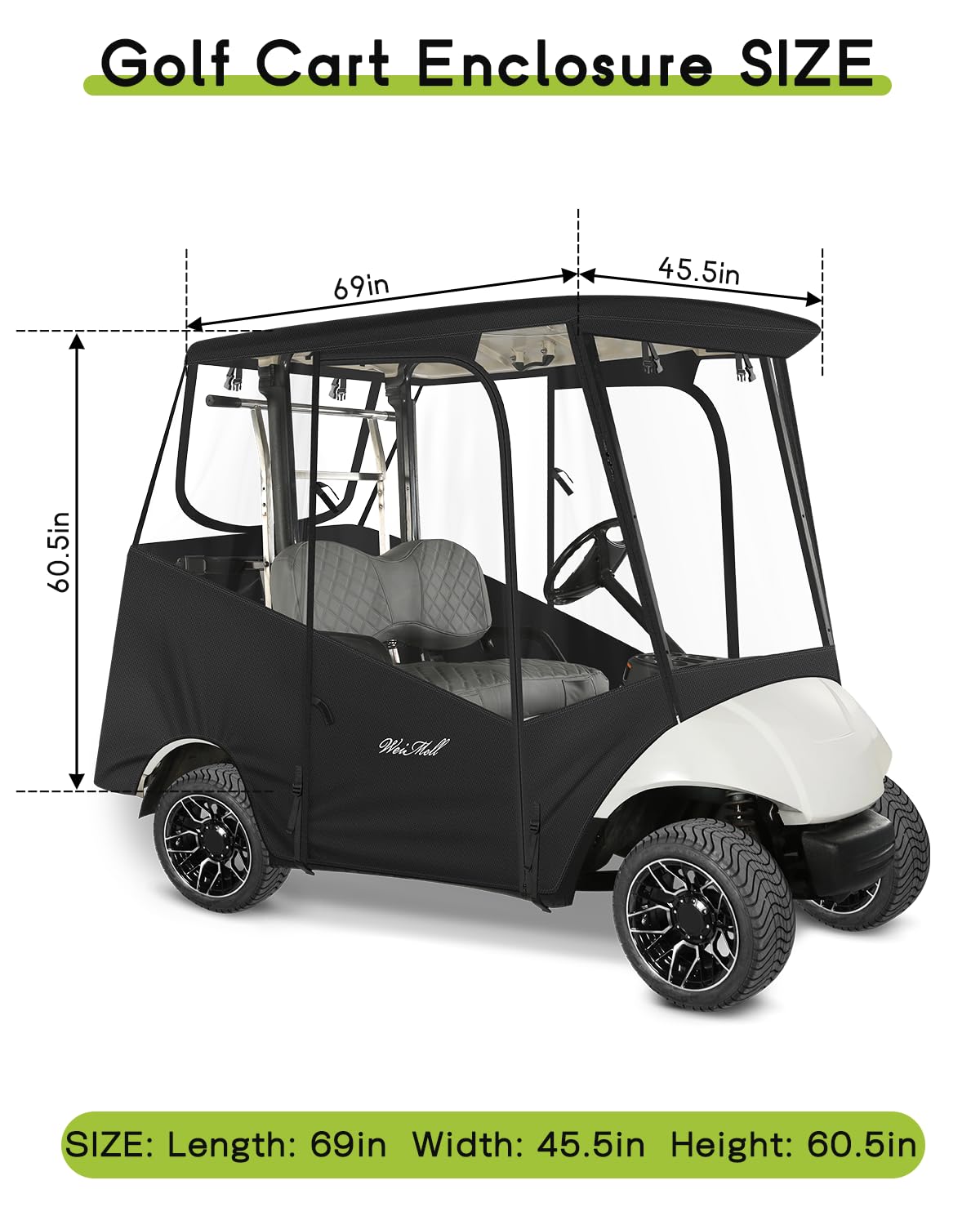 WEIMELL enclosure with side mirrors openings for safe driving