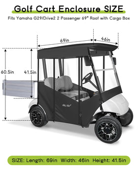 WEIMELL enclosure side view highlighting easy entry and mirror access for Yamaha G29.