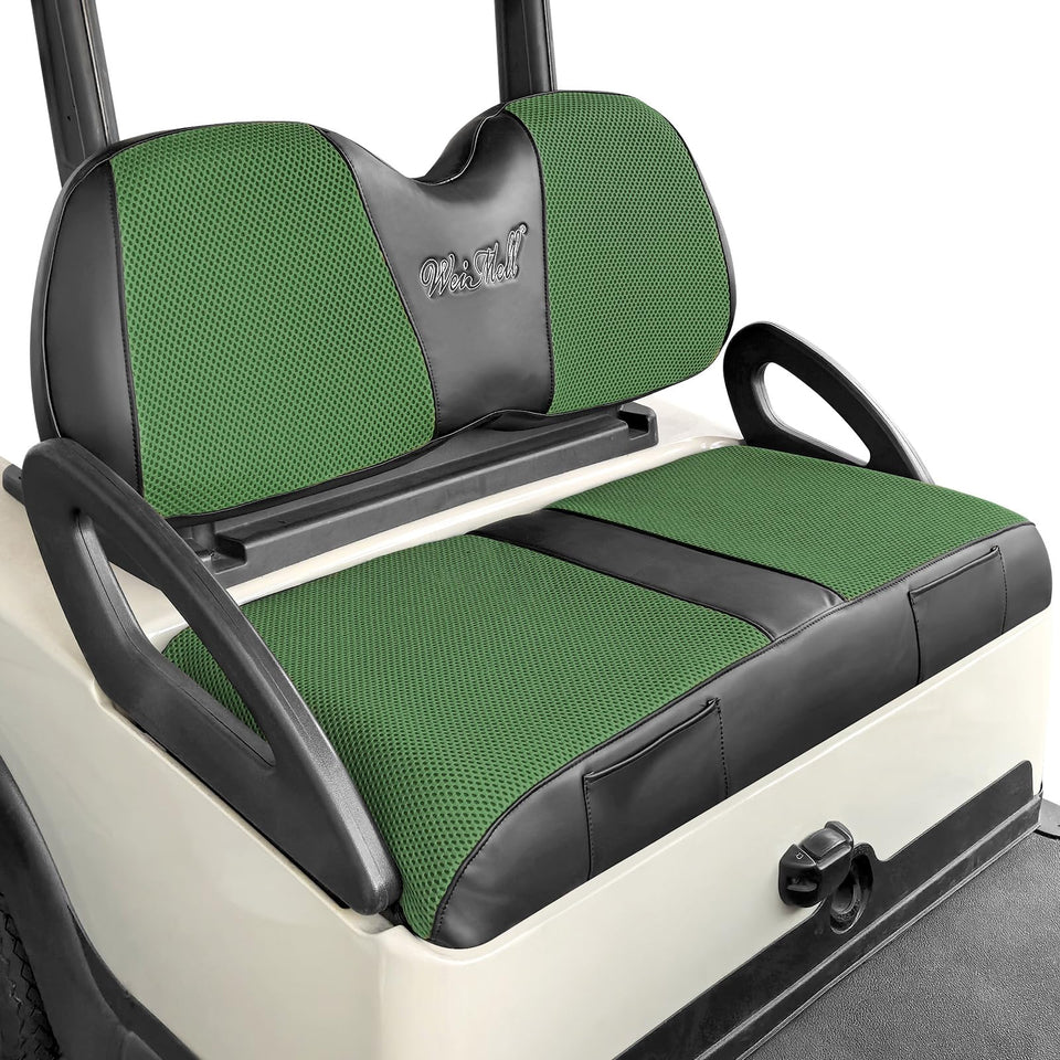 WEIMELL front seat cover for Club Car Precedent protects seats and refreshes appearance.