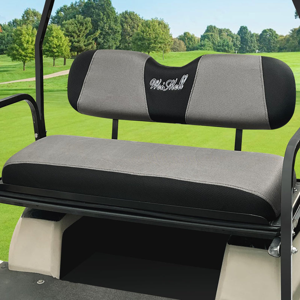 Weimell rear seat cover backrest for golf carts protects seats during rides.