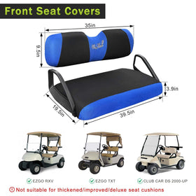 Weimell golf cart seat cover backrest shows breathable mesh for year-round comfort.