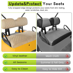 WEIMELL golf cart seat cover easy install with adjustable straps and buckles
