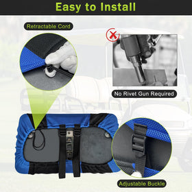 WEIMELL elastic wrap-fit seat cover installed for quick, snug fit
