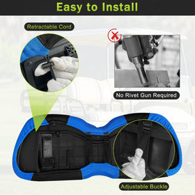 Weimell elastic wrap provides easy adjustability and full-seat coverage.
