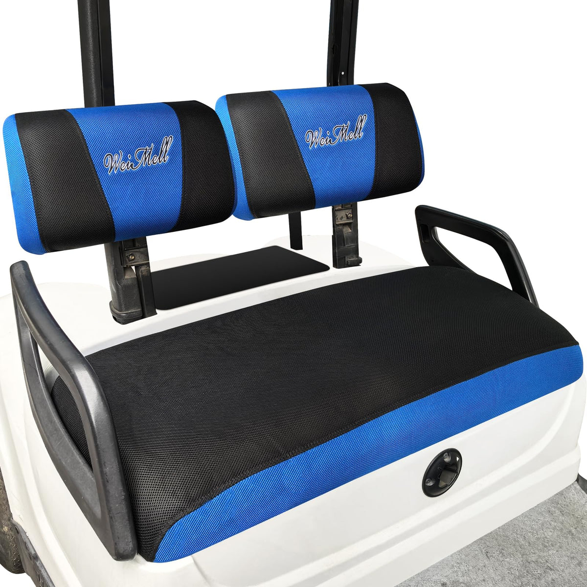 WEIMELL front seat backrest cover showing breathable mesh for all-season comfort