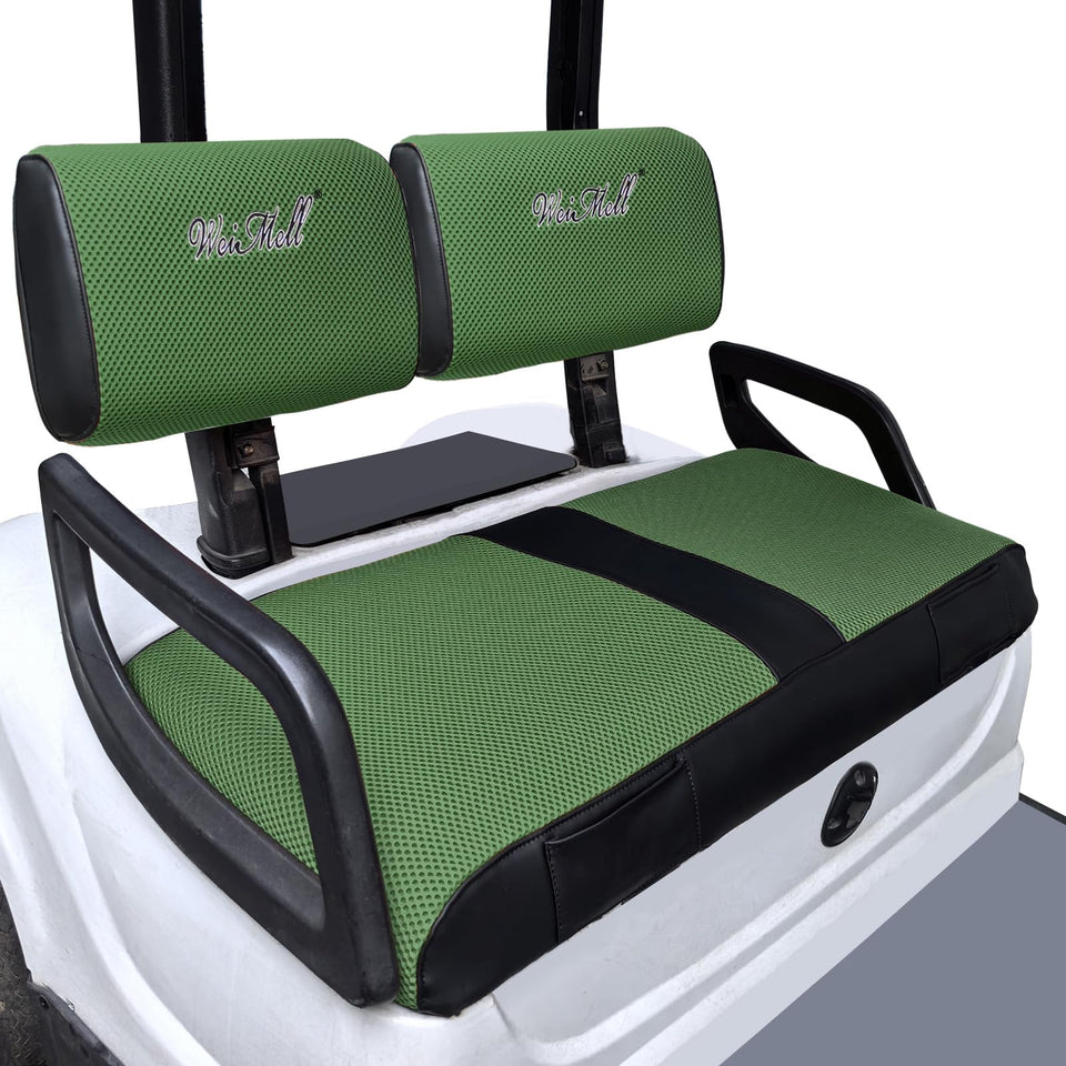 WEIMELL golf cart seat cover with front two-tone wrap protects and refreshes seats.
