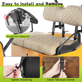 WEIMELL vinyl leather seat cover fits EZGO TXT and cleans easily