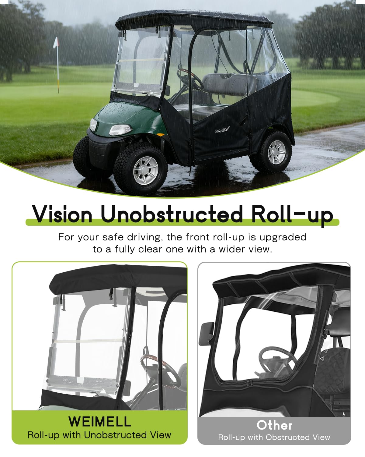 Weimell EZGO TXT RXV 600D waterproof material guards against elements