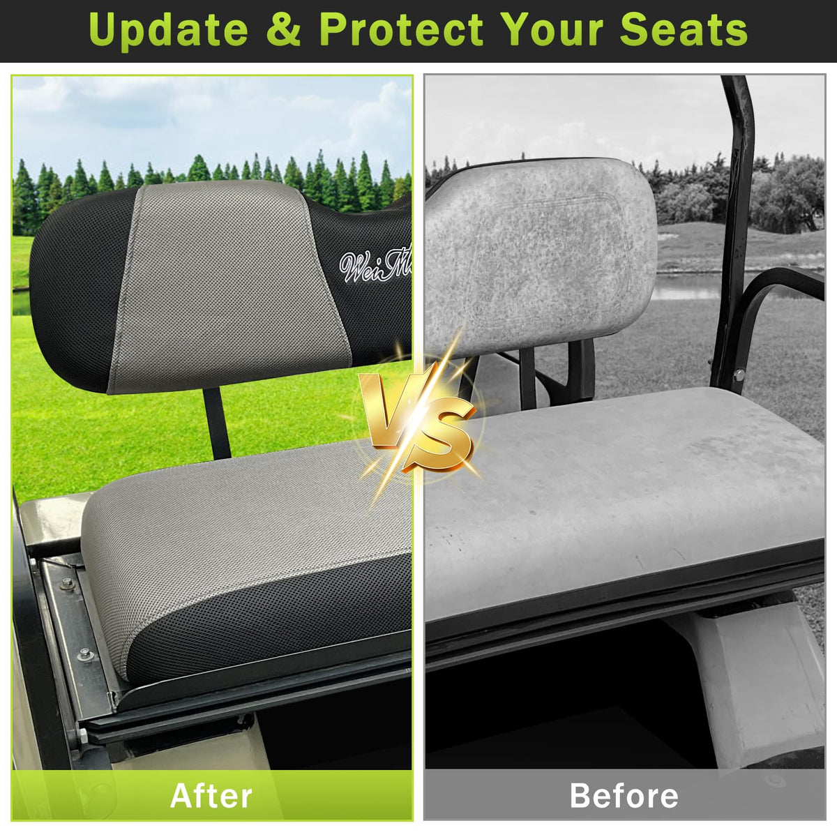 Weimell dual-color design revives your golf cart interior.