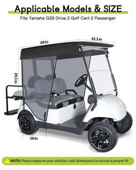 WEIMELL roll-up sun shade for Yamaha G29 side-closed view shields sun and enhances comfort.