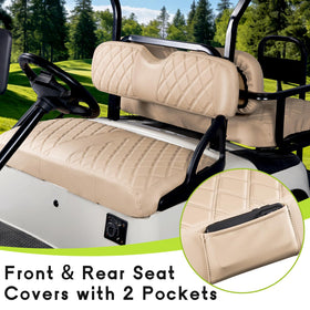 Front seat cover with integrated pocket design for extra storage