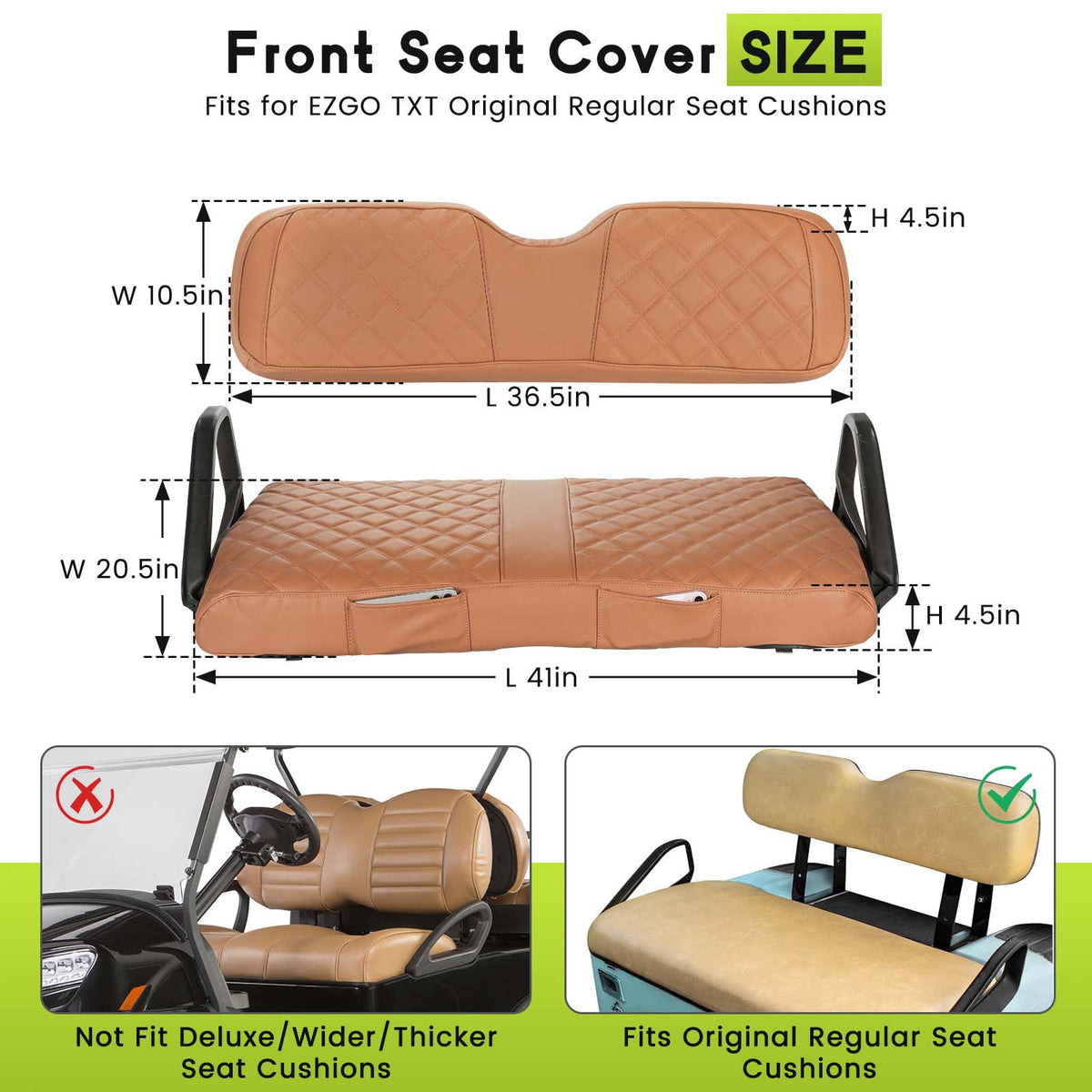 WEIMELL seat cover pocket design for convenient storage on EZGO TXT.
