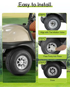 Weimell tool-free install hub cap snaps into place without tools.
