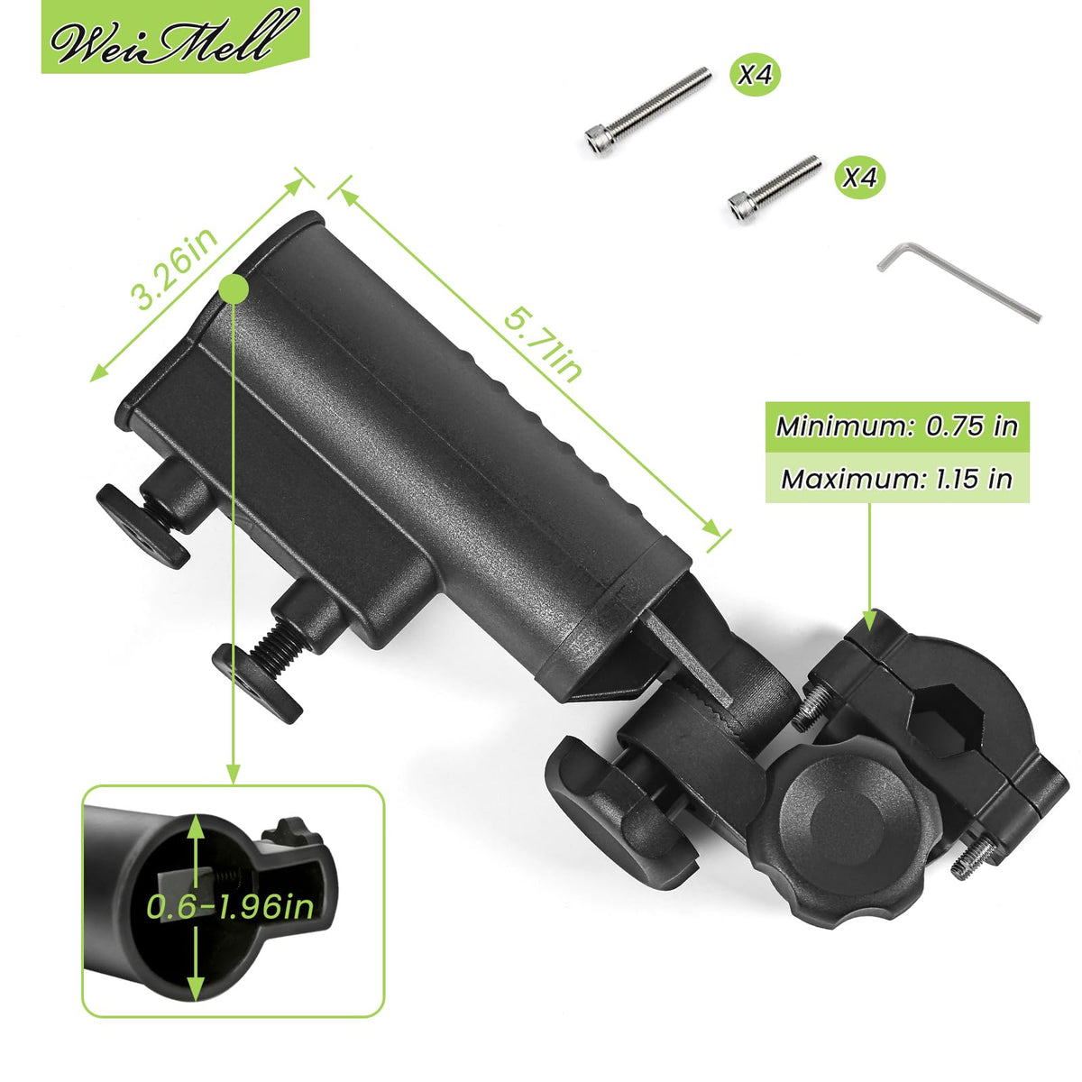 WEIMELL umbrella holder clips secure frames for a tight, dependable grip.