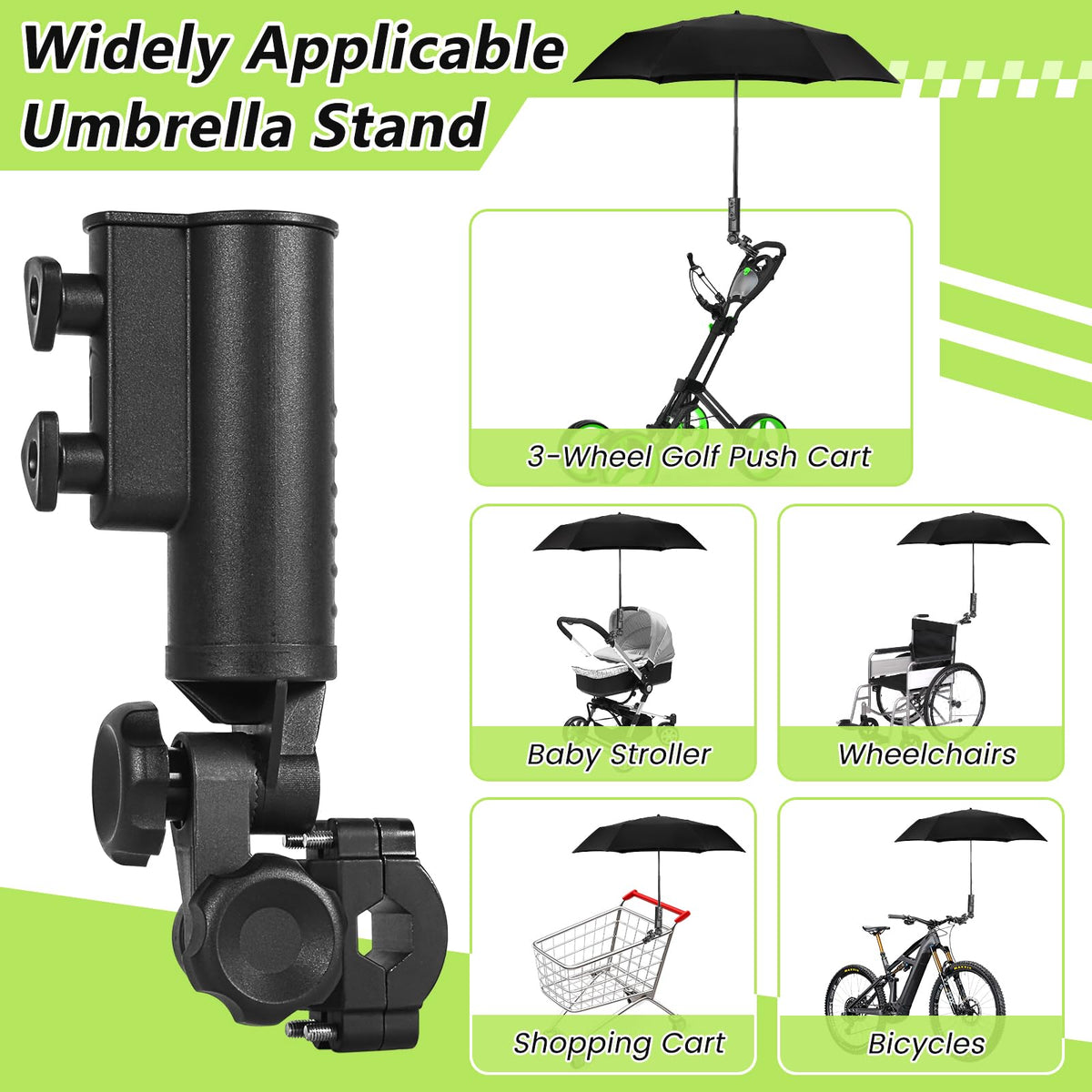 WEIMELL suitable for strollers, bikes, wheelchairs, and golf carts.