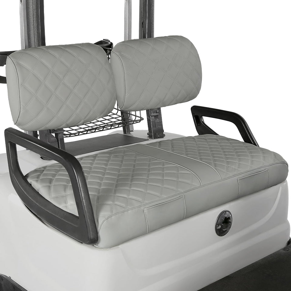 WEIMELL vinyl leather golf cart seat cover on Yamaha G22 front seat, easy maintenance