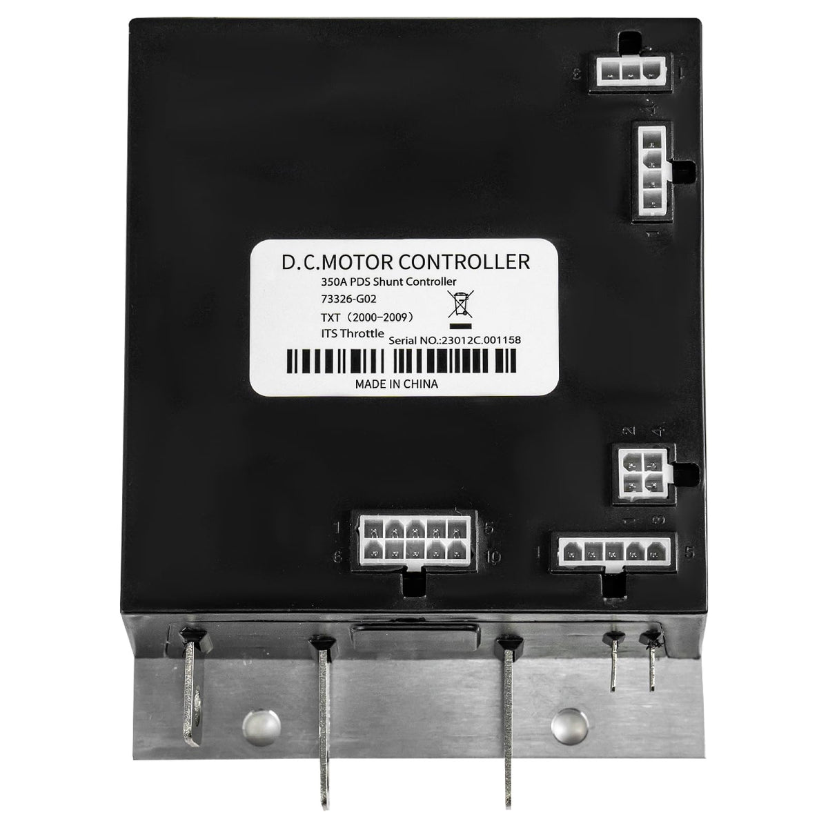 WEKANI 36V 350A EZGO TXT controller side view highlighting compact design.