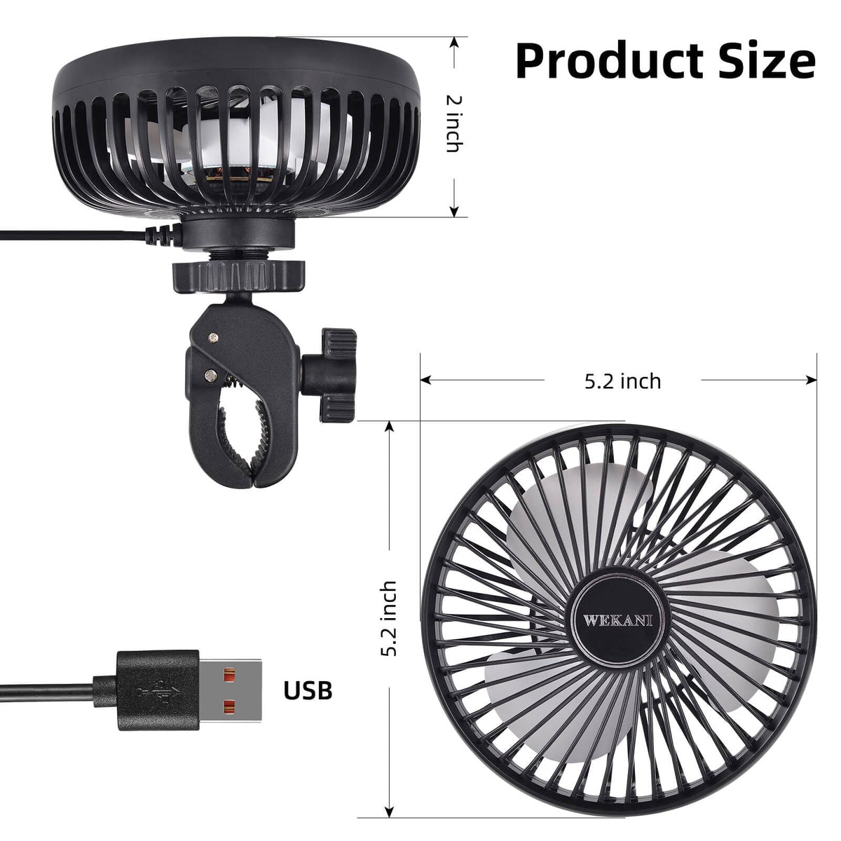WEKANI golf cart fan offers three speeds for comfort