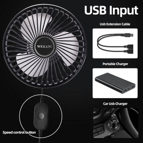 WEKANI golf cart fan enables 360-degree airflow direction