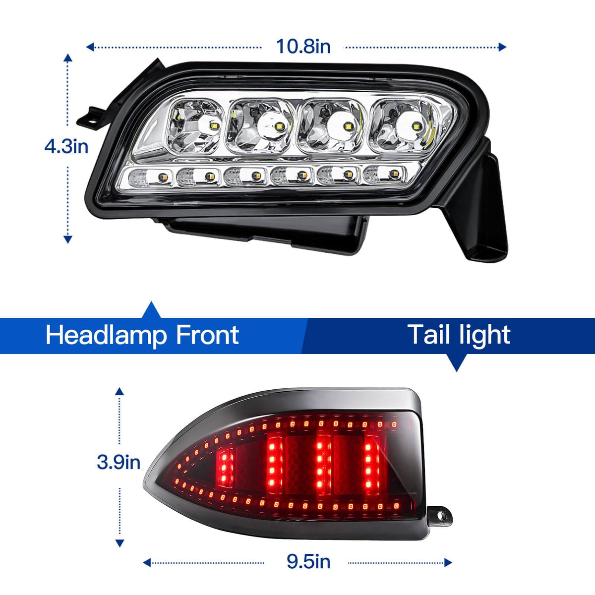 WEKANI tail lights help others spot your cart from behind during dusk.