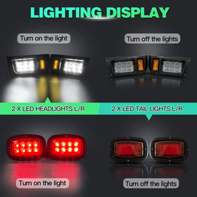 WEKANI tail lights rear view on Club Car DS for improved signaling