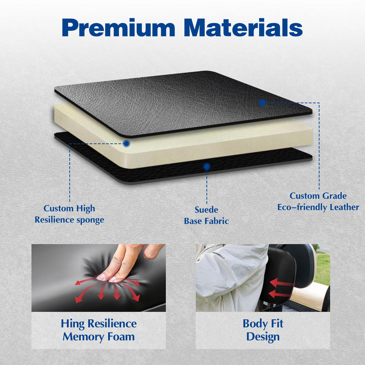 WEKANI universal golf cart rear seat cushion delivers comfortable memory foam cushioning.
