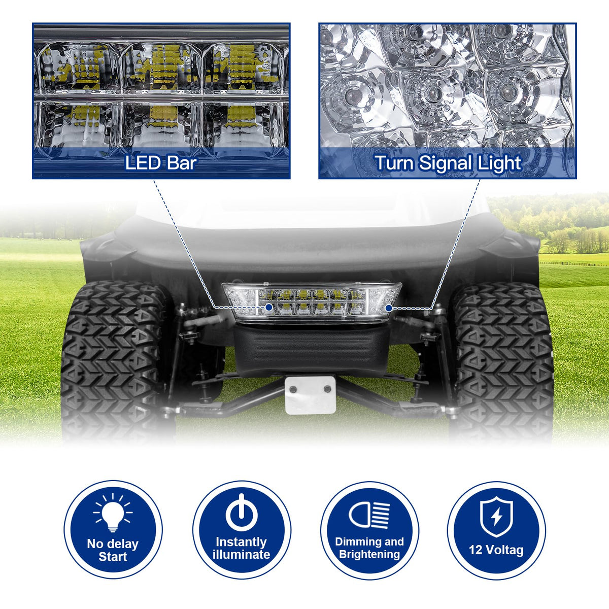 WEKANI bumper with headlight kit front view enhances night driving protection.