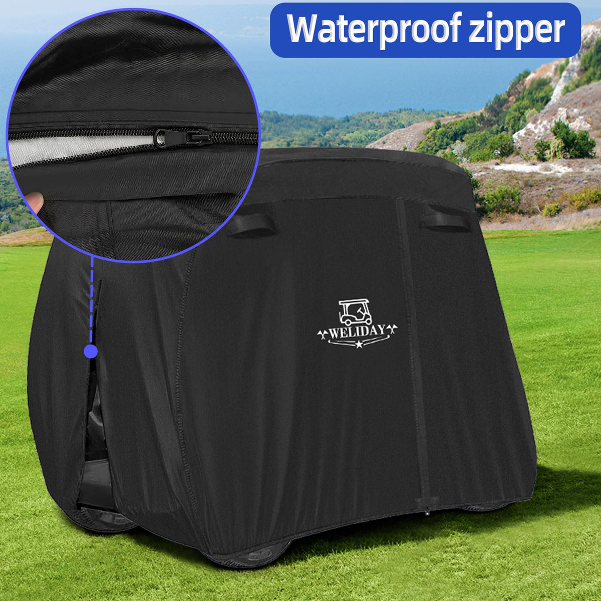 WELIDAY vented zipper design shows breathable, quick-dry protection.