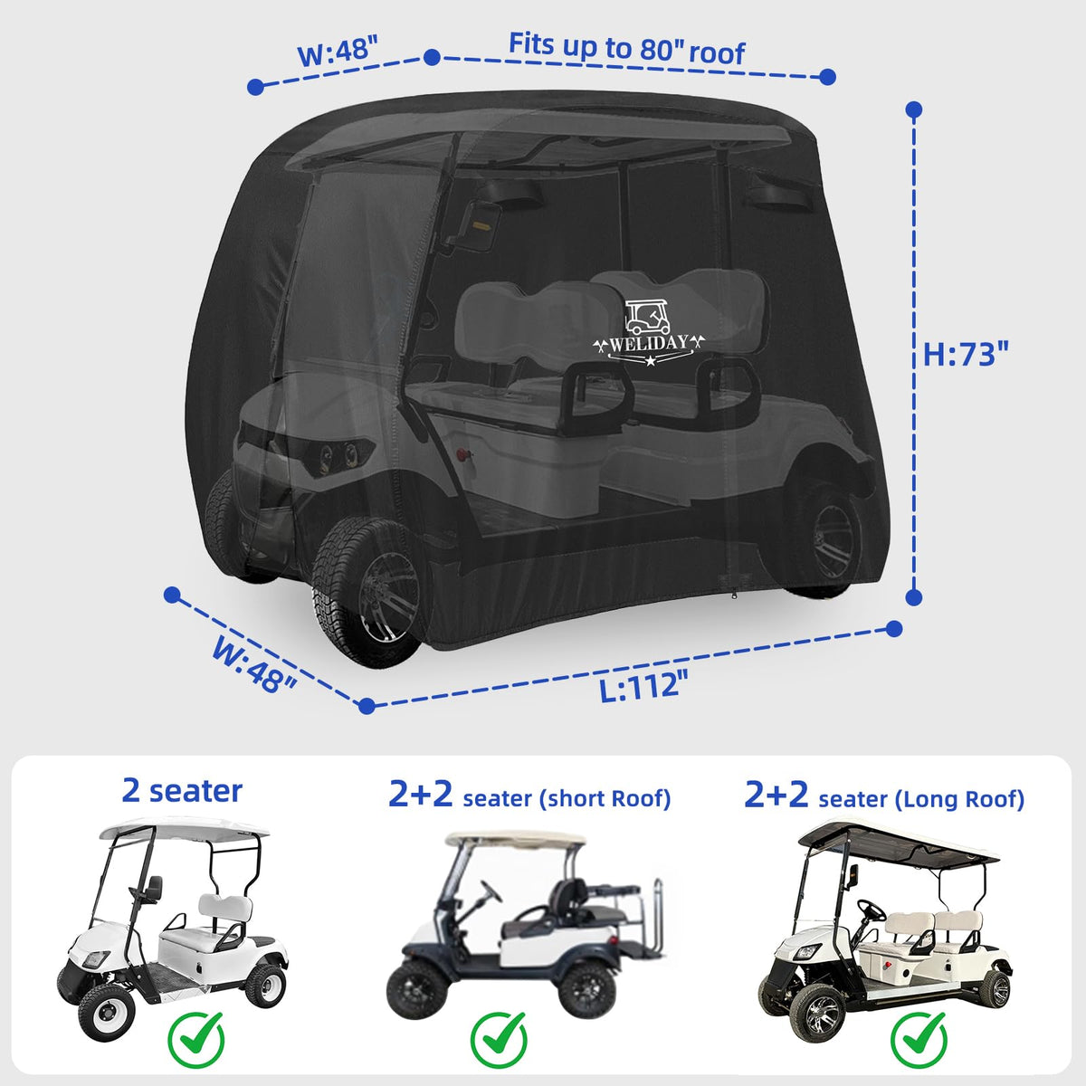 WELIDAY Yamaha side view cover guards against wind and debris.