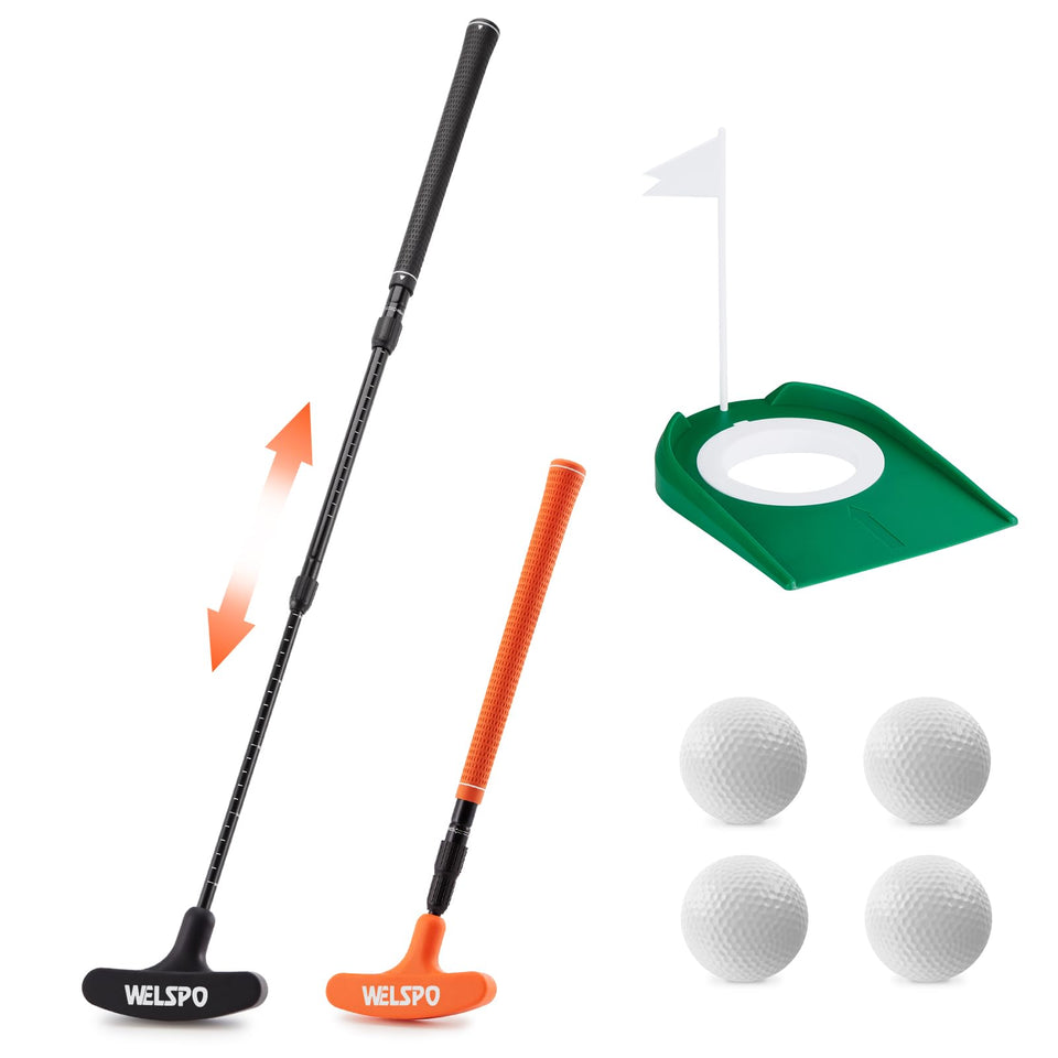 Welspo black putter with aluminum shaft for durable home practice