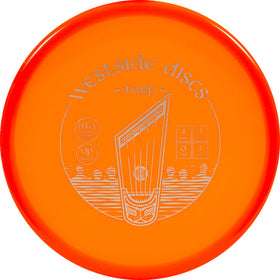 Westside Harp disc in orange VIP plastic for clear flight and reliable putts.