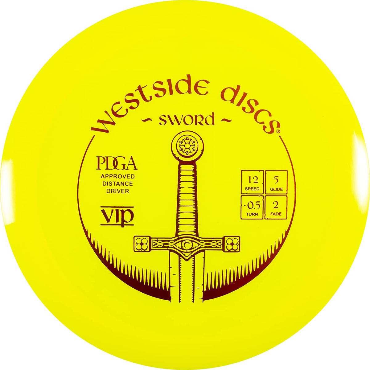 Close-up of the VIP Sword’s wide rim and grip for reliable handling.