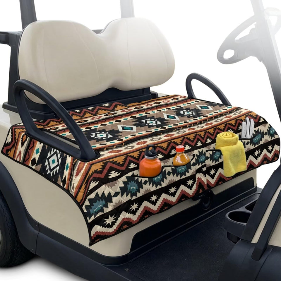 Wetoricau geometric golf cart seat cover fits most carts for a tailored, secure look.