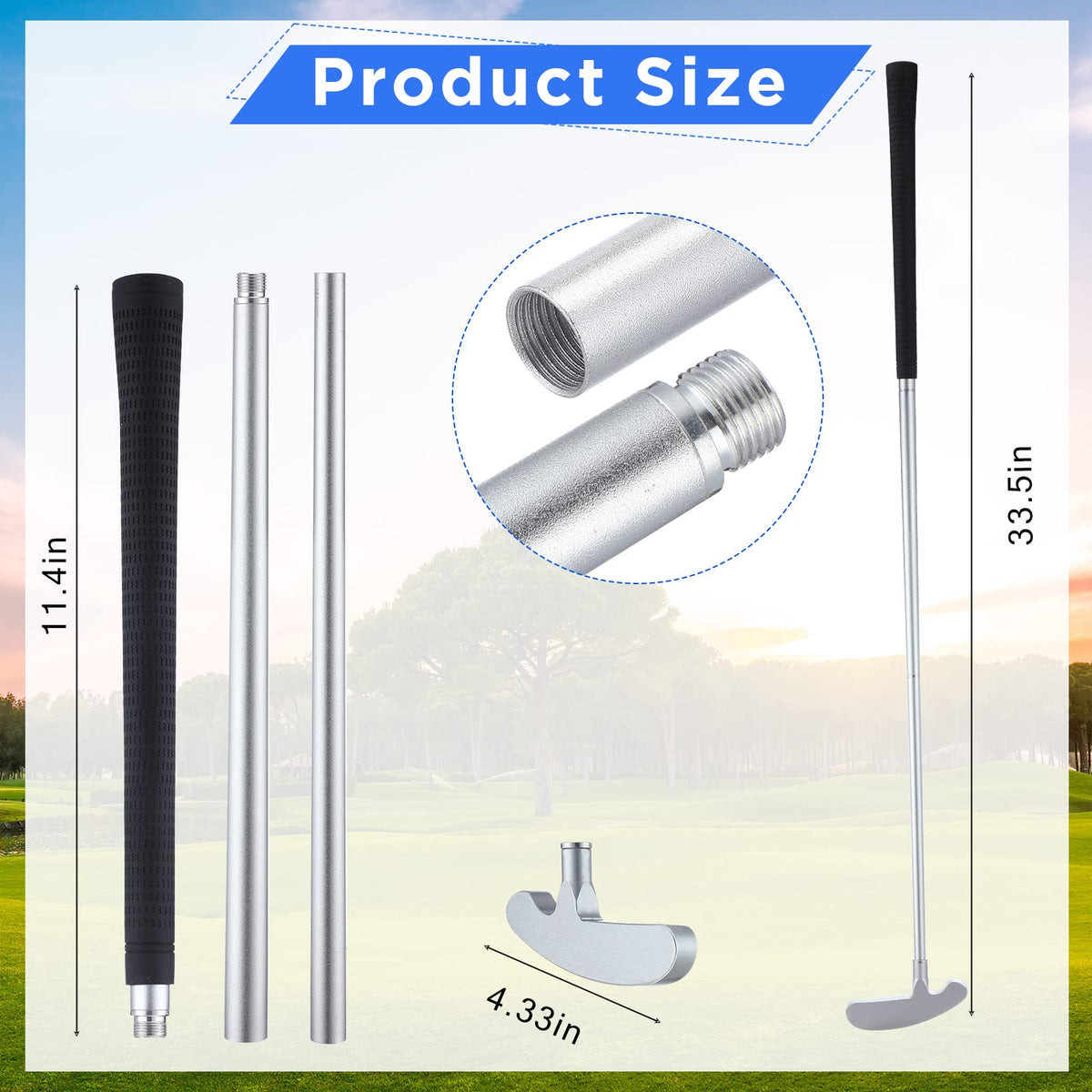 Wettarn foldable golf putter set shown for travel and easy carrying