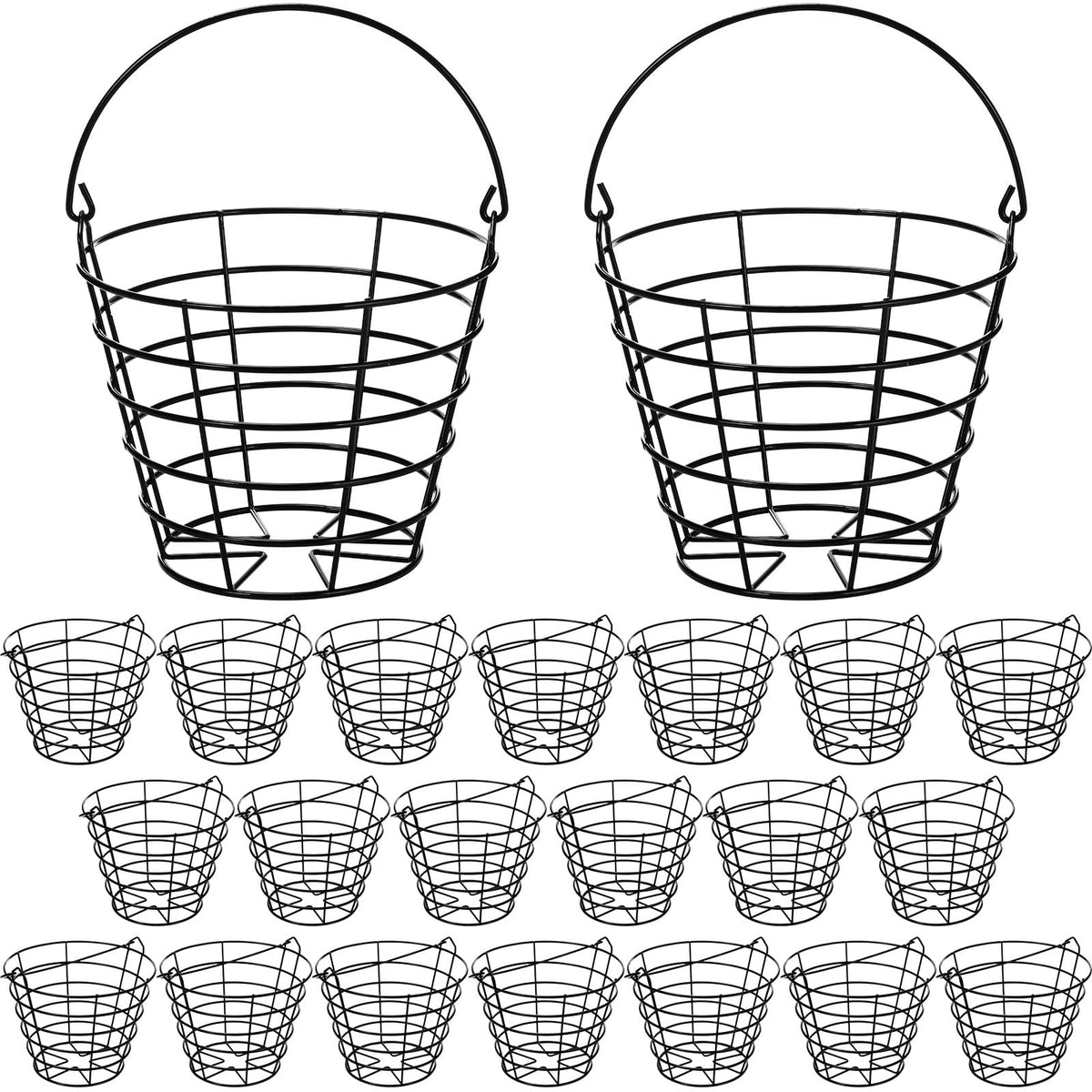 Wettarn golf ball basket with handle in stainless steel, durable storage for golf balls.