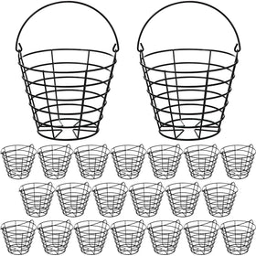 Wettarn golf ball basket with handle in stainless steel, durable storage for golf balls.