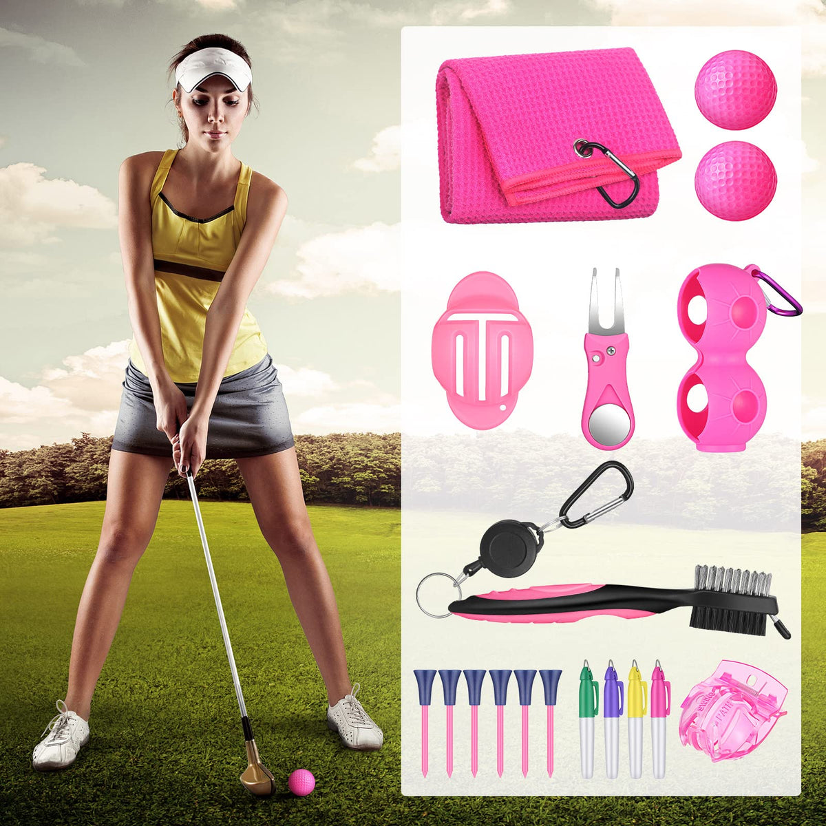Wettarn pink golf balls included for practice and play