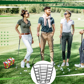 Wettarn portable golf ball basket with handle for easy transport.
