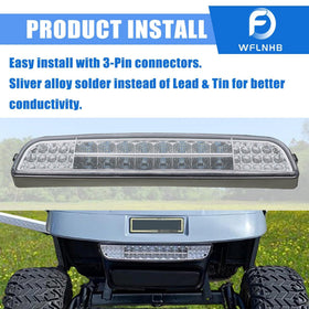 WFLNHB light bar illuminated at night for safer golf cart rides