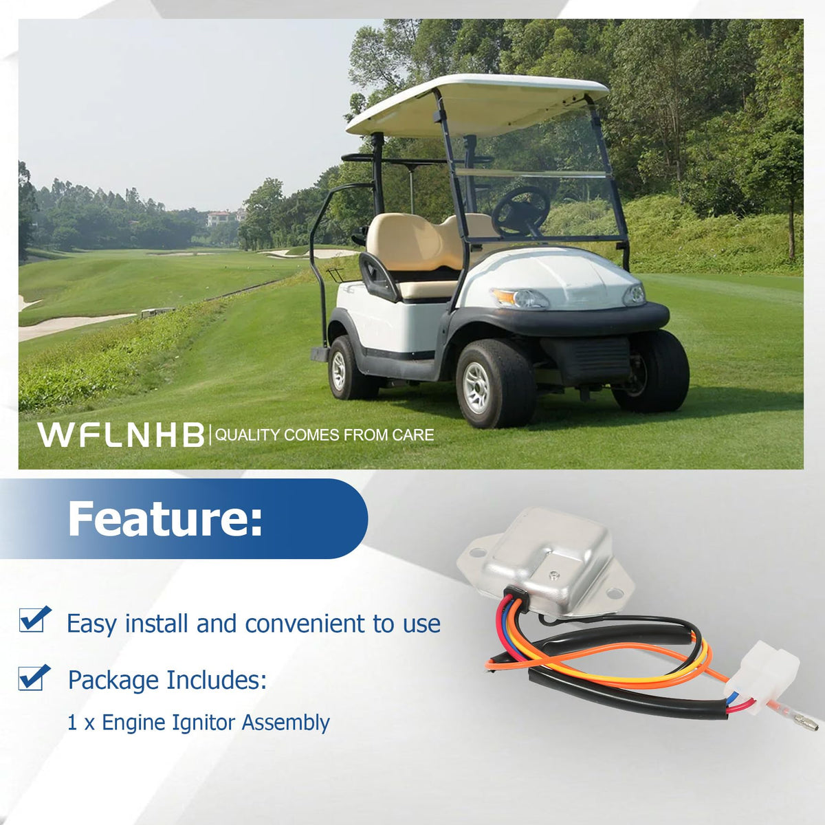 WFLNHB 19627-G1 ignition module mount for EZGO golf carts.